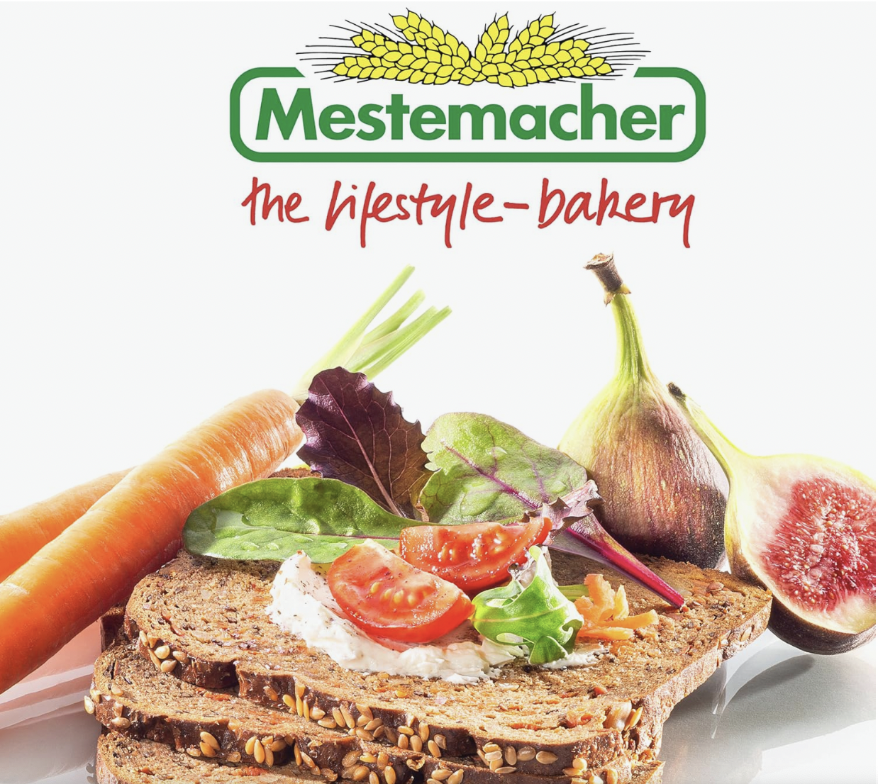 Slice of Mestemacher Low-Calorie Bread on a wooden cutting board, showcasing its hearty texture and whole grain ingredients, ideal for healthy meals and snacks